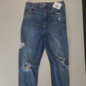 American Eagle Women's Curvy Super Hi Rise Jeans Medium Washed - Size 6